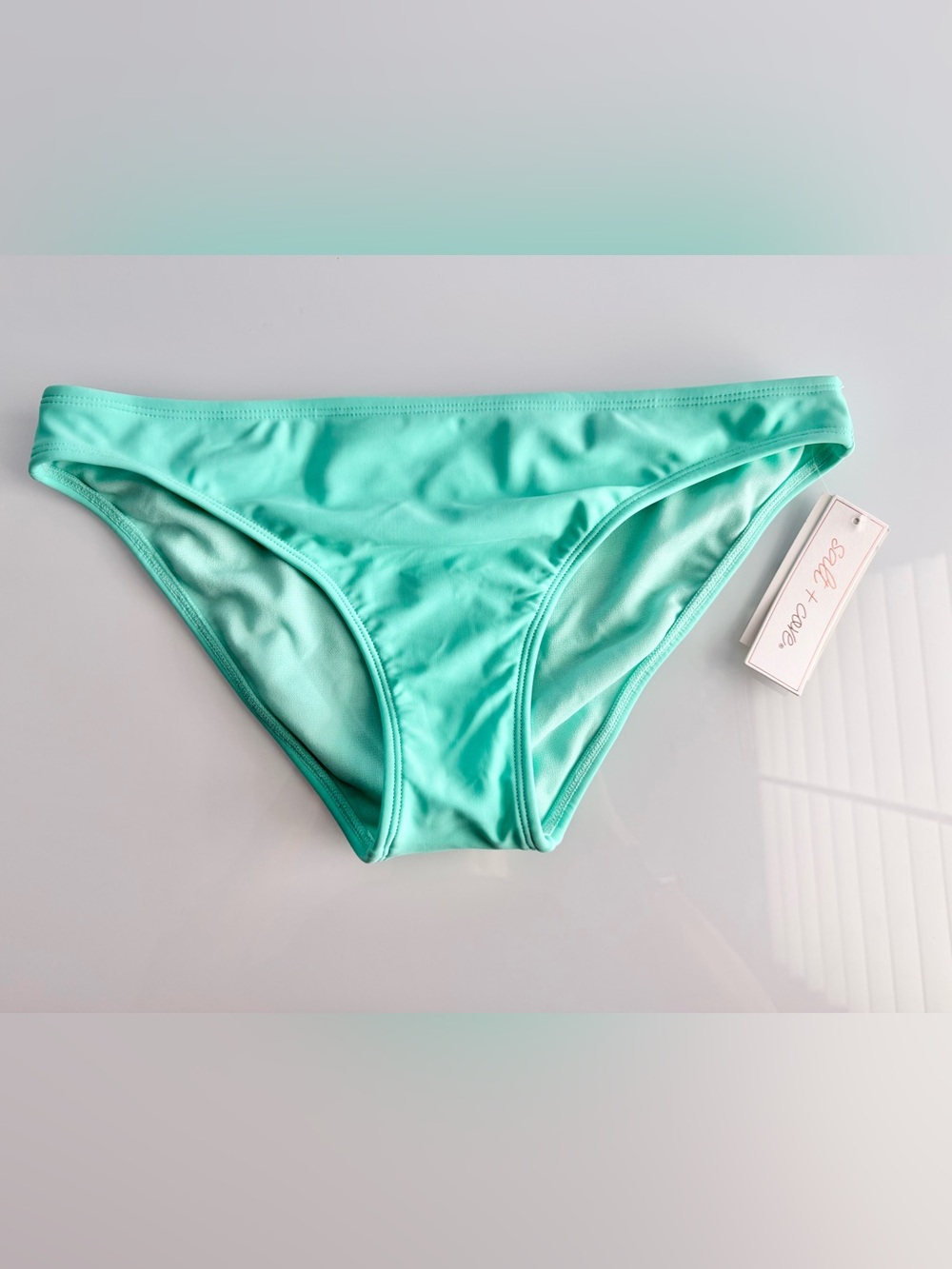 Salt + Cove Juniors' Aqua Cheeky Basic Hipster Swim Bottom Size Large
